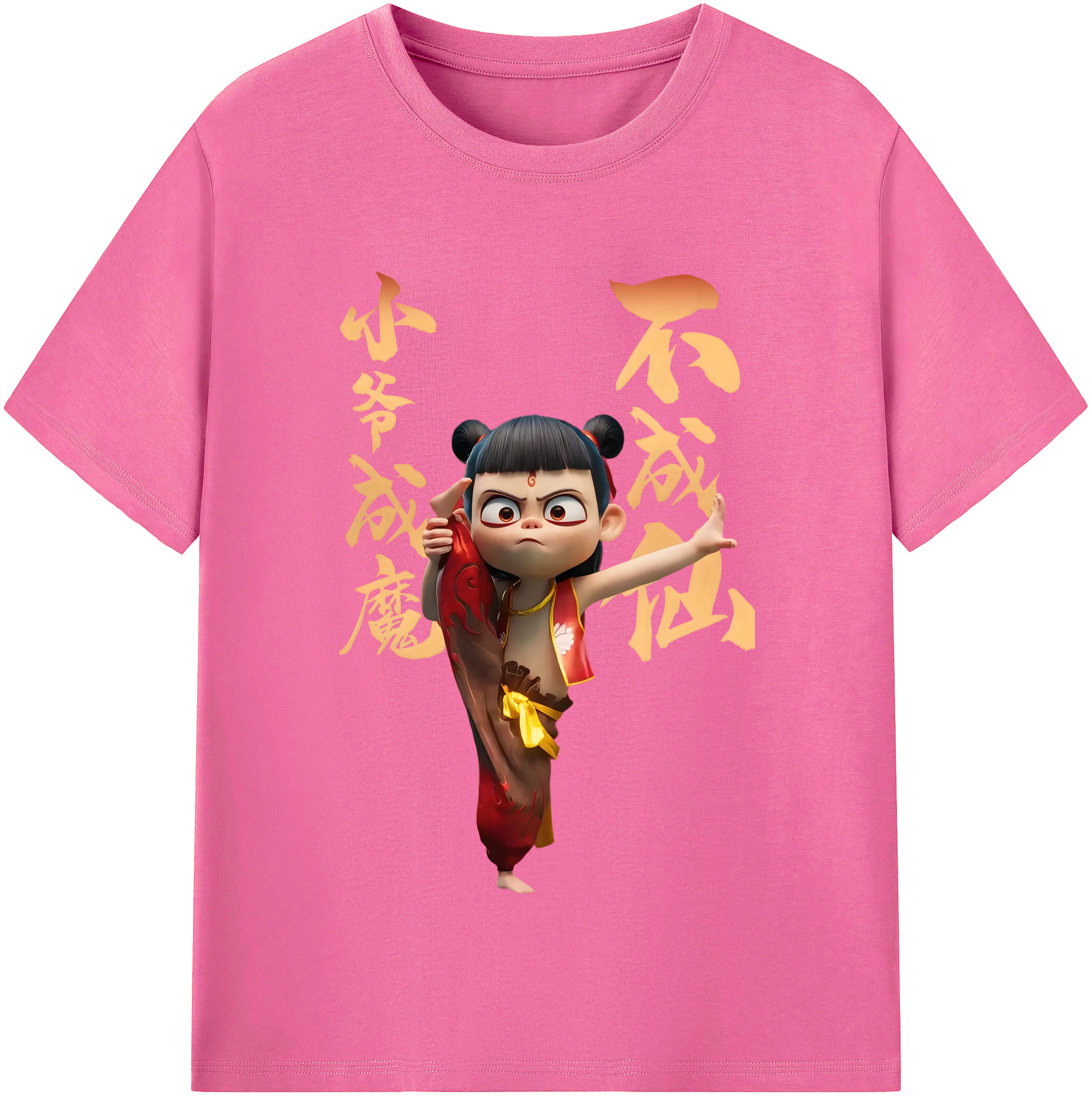 （画像用） Ne Zha 2 ナタ 魔童の大暴れ レディースカジュアルプリントTシャツ（綿100％）